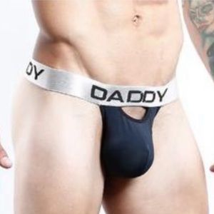 DADDY Black Slip Slip Thong NWOT